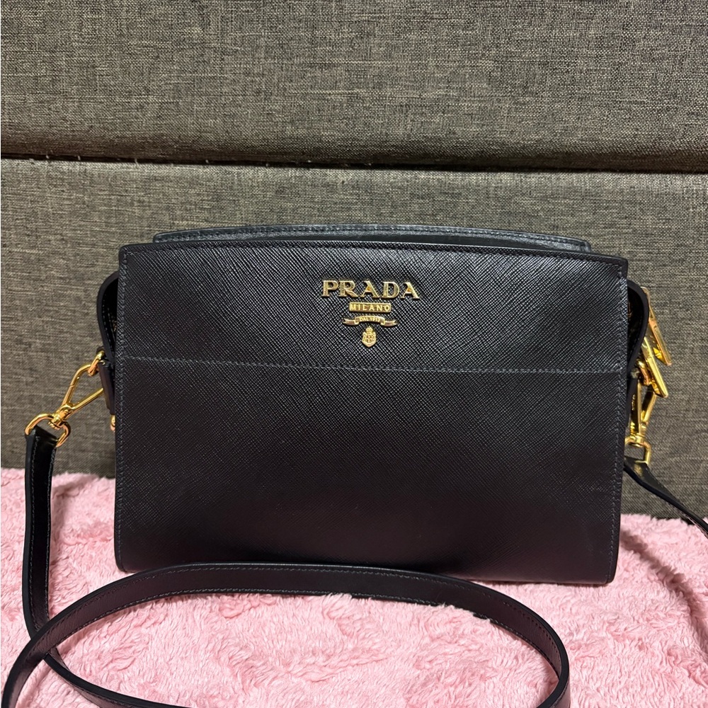 Prada Black Saffiano Leather Crossbody Bag
